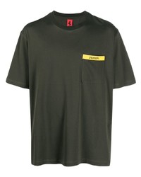 Мужская оливковая футболка с круглым вырезом с принтом от Ferrari