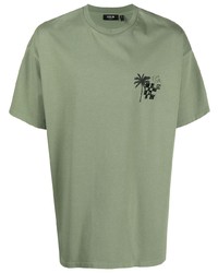 Мужская оливковая футболка с круглым вырезом с принтом от FIVE CM
