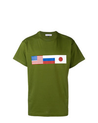 Мужская оливковая футболка с круглым вырезом с принтом от Gosha Rubchinskiy