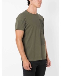 Мужская оливковая футболка с круглым вырезом с принтом от OSKLEN