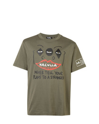 Мужская оливковая футболка с круглым вырезом с принтом от Haculla
