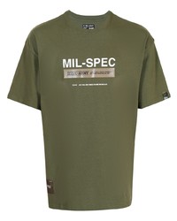 Мужская оливковая футболка с круглым вырезом с принтом от Izzue