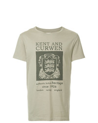 Мужская оливковая футболка с круглым вырезом с принтом от Kent & Curwen