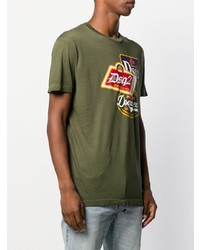 Мужская оливковая футболка с круглым вырезом с принтом от DSQUARED2