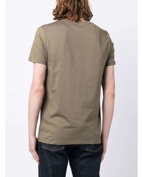Мужская оливковая футболка с круглым вырезом с принтом от A.P.C.