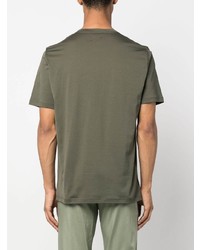 Мужская оливковая футболка с круглым вырезом с принтом от Kiton