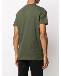 Мужская оливковая футболка с круглым вырезом с принтом от Calvin Klein Jeans