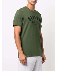 Мужская оливковая футболка с круглым вырезом с принтом от Barbour