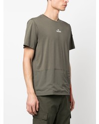 Мужская оливковая футболка с круглым вырезом с принтом от Parajumpers