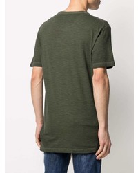 Мужская оливковая футболка с круглым вырезом с принтом от DSQUARED2