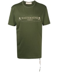 Мужская оливковая футболка с круглым вырезом с принтом от Mastermind Japan