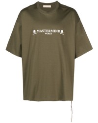 Мужская оливковая футболка с круглым вырезом с принтом от Mastermind Japan