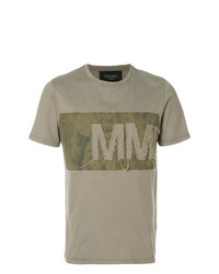 Мужская оливковая футболка с круглым вырезом с принтом от Mr & Mrs Italy