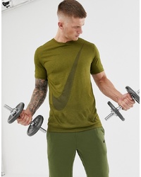 Мужская оливковая футболка с круглым вырезом с принтом от Nike Training