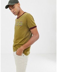 Мужская оливковая футболка с круглым вырезом с принтом от Nudie Jeans