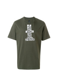 Мужская оливковая футболка с круглым вырезом с принтом от Oamc