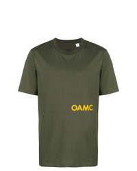 Мужская оливковая футболка с круглым вырезом с принтом от Oamc
