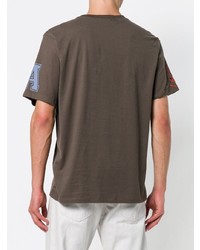 Мужская оливковая футболка с круглым вырезом с принтом от JW Anderson
