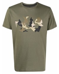 Мужская оливковая футболка с круглым вырезом с принтом от rag & bone