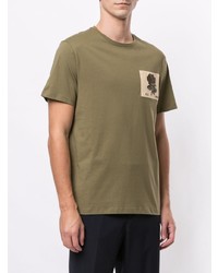 Мужская оливковая футболка с круглым вырезом с принтом от Kent & Curwen