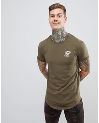 Мужская оливковая футболка с круглым вырезом с принтом от Siksilk