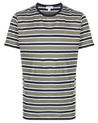 Мужская оливковая футболка с круглым вырезом с принтом от Sunspel