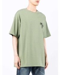 Мужская оливковая футболка с круглым вырезом с принтом от FIVE CM
