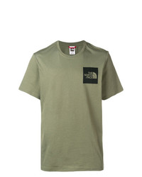 Мужская оливковая футболка с круглым вырезом с принтом от The North Face
