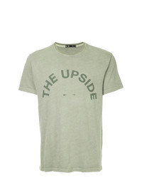 Мужская оливковая футболка с круглым вырезом с принтом от The Upside