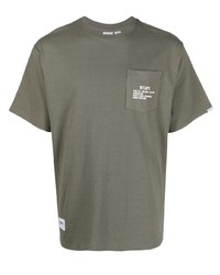 Мужская оливковая футболка с круглым вырезом с принтом от Vans
