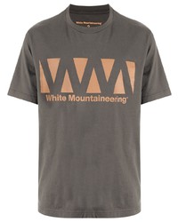 Мужская оливковая футболка с круглым вырезом с принтом от White Mountaineering