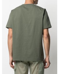 Мужская оливковая футболка с круглым вырезом с принтом от Craig Green