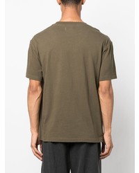 Мужская оливковая футболка с круглым вырезом с цветочным принтом от HONOR THE GIFT