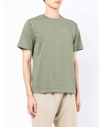 Мужская оливковая футболка с круглым вырезом от AAPE BY A BATHING APE