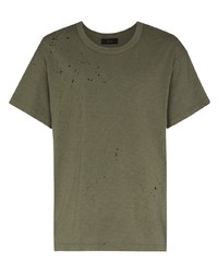 Мужская оливковая футболка с круглым вырезом от Amiri