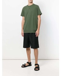 Мужская оливковая футболка с круглым вырезом от Qasimi