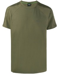 Мужская оливковая футболка с круглым вырезом от BOSS HUGO BOSS