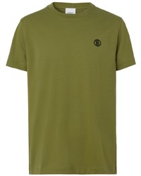 Мужская оливковая футболка с круглым вырезом от Burberry