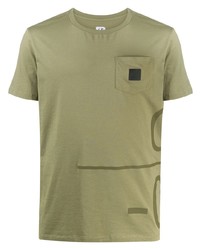 Мужская оливковая футболка с круглым вырезом от C.P. Company