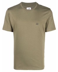 Мужская оливковая футболка с круглым вырезом от C.P. Company