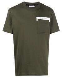Мужская оливковая футболка с круглым вырезом от Calvin Klein