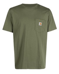 Мужская оливковая футболка с круглым вырезом от Carhartt WIP