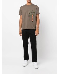 Мужская оливковая футболка с круглым вырезом от Parajumpers