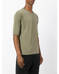 Мужская оливковая футболка с круглым вырезом от Laneus