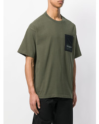 Мужская оливковая футболка с круглым вырезом от Calvin Klein Jeans