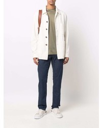 Мужская оливковая футболка с круглым вырезом от Canali