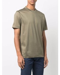 Мужская оливковая футболка с круглым вырезом от Canali