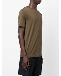Мужская оливковая футболка с круглым вырезом от Sunspel