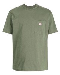 Мужская оливковая футболка с круглым вырезом от Danton