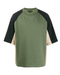 Мужская оливковая футболка с круглым вырезом от David Catalan